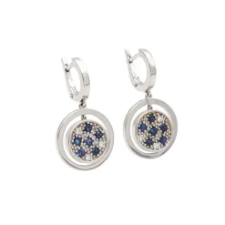 Pendientes móviles de zafiros y diamantes