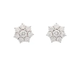 Pendientes rosetón de diamantes