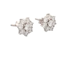 Pendientes rosetón de diamantes