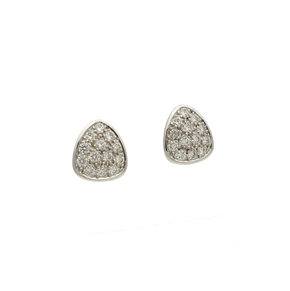 Pendientes triangulares con diamantes