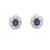 Pendientes zafiro central y diamantes