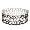 Pulsera calada de oro blanco con diamantes blancos y negros