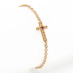 Pulsera con cruz y rubí - 0466