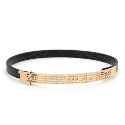 Pulsera de bronce y oro con notas musicales