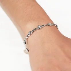 Pulsera de oro blanco y diamantes -1422
