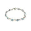 Pulsera de oro blanco y topacios - 0955