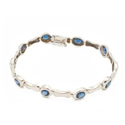 Pulsera de oro blanco y zafiros -1102