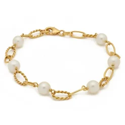 Pulsera de oro con perlitas - 0300