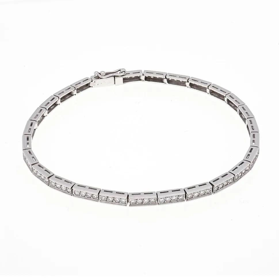 Pulsera semirígida de oro blanco y diamantes