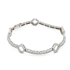 Pulsera semirígida de oro blanco y diamantes - 1210