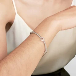 Pulsera semirígida de oro blanco y diamantes - 1210