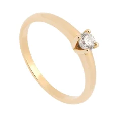 Solitario de oro amarillo y diamante - 1163