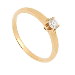 Solitario de oro amarillo y diamante - 1162