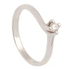 Solitario de oro blanco y diamante - 0089