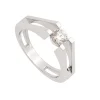 Solitario de oro blanco y diamante - 0887