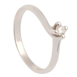 Solitario de oro blanco y diamante - 0089