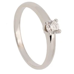 Solitario de oro blanco y diamante - 0133