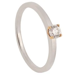 Solitario de oro blanco y diamante - 0060