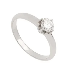 Solitario de oro blanco y diamante - 0676