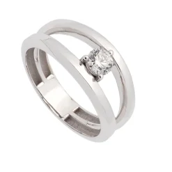 Solitario doble con diamante