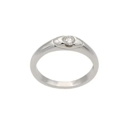 Solitario oro blanco con diamante
