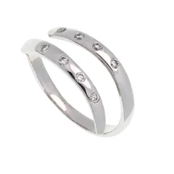 Sortija abierta de oro blanco y diamantes