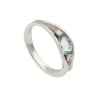 Sortija con aguamarina y diamantes