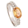 Sortija con Topacio Imperial y diamantes - 0728