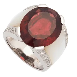 Sortija con Turmalina roja y diamantes
