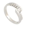 Sortija cruzada de oro blanco y diamantes - 1189