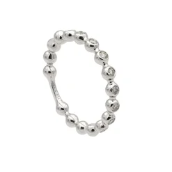 Sortija de bolas con diamantes