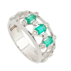Sortija de Esmeraldas y Diamantes - 1239