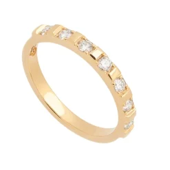 Sortija de oro amarillo con diamantes - 1206