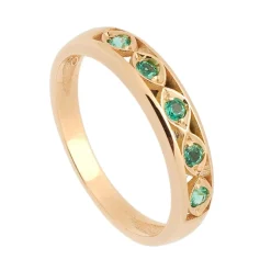 Sortija de oro amarillo y esmeraldas - 1184