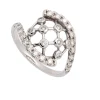 Sortija de oro blanco con rejilla de diamantes