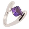Sortija de oro blanco y amatista - 0831
