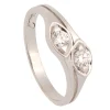 Sortija de oro blanco y dos diamantes - 0948
