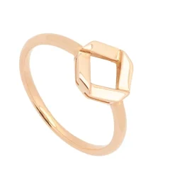 Sortija de oro rosa con motivo geométrico - 1205