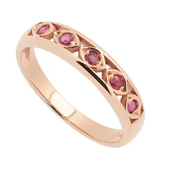 Sortija de oro rosa con rubíes - 1194
