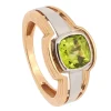 Sortija de oro rosa y blanco con peridoto - 0706