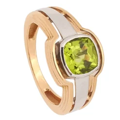 Sortija de oro rosa y blanco con peridoto - 0706