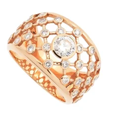 Sortija de oro rosa y diamantes