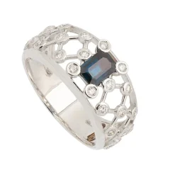 Sortija de Zafiro y Diamantes - 1237