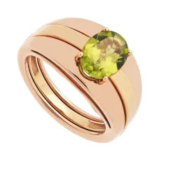 Sortija desmontable de oro amarillo con peridoto