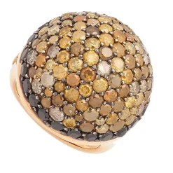 Sortija media esfera con diamantes