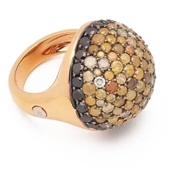 Sortija media esfera con diamantes