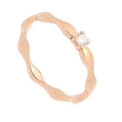 Sortija onda en oro rosa y diamante