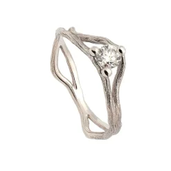 Sortija RAMA en oro blanco y diamante