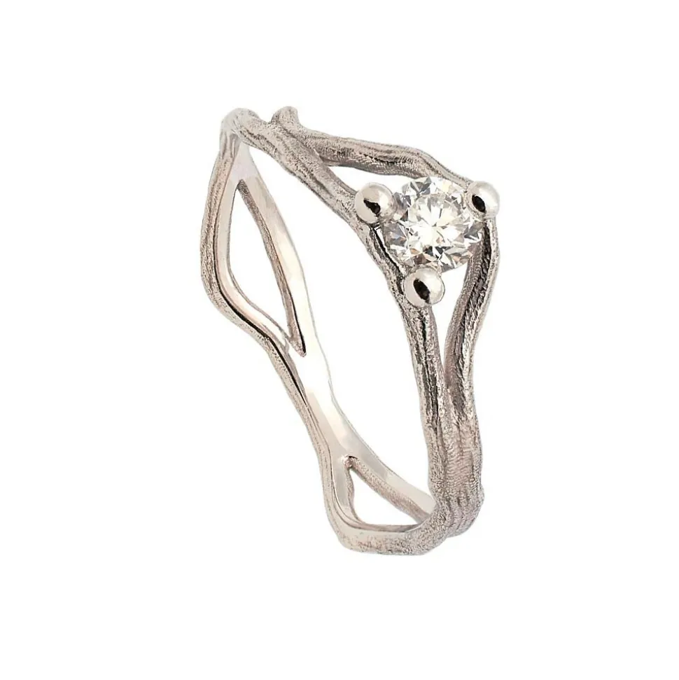 Sortija RAMA en oro blanco y diamante