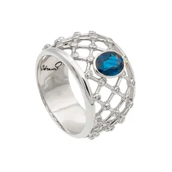 Sortija red con zafiro y diamantes